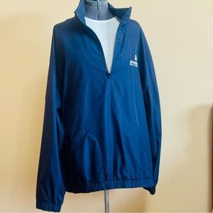 Sperry Navy windbreaker Jacket with Yellow Anchor Embroidery